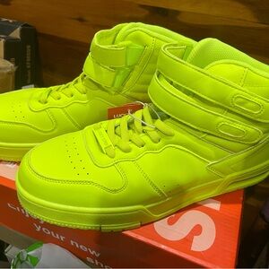 Women’s High-Top Fashion Sneakers in Neon Yellow